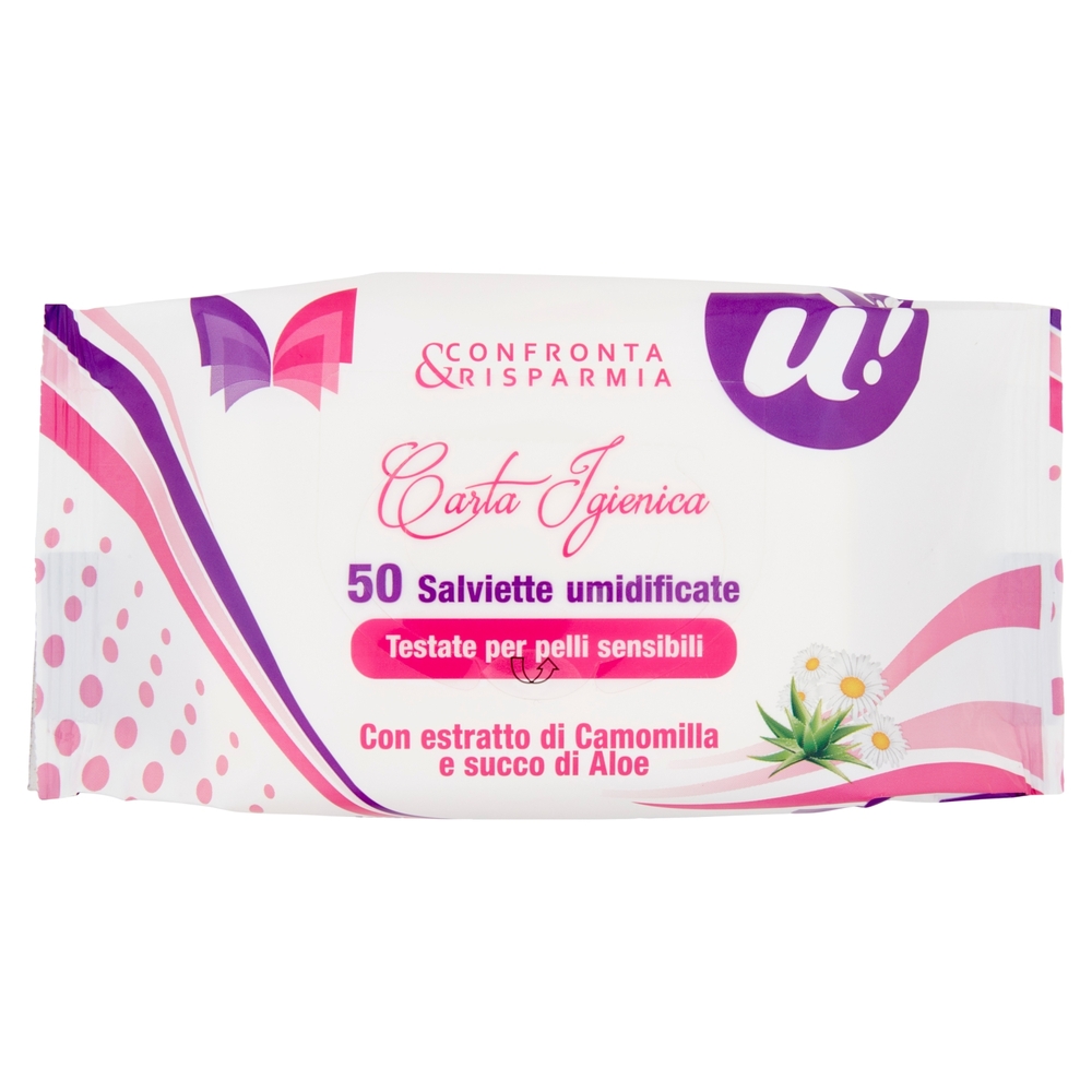 50 Salviette Umidificate Carta Igienica U! Confronta e Risparmia